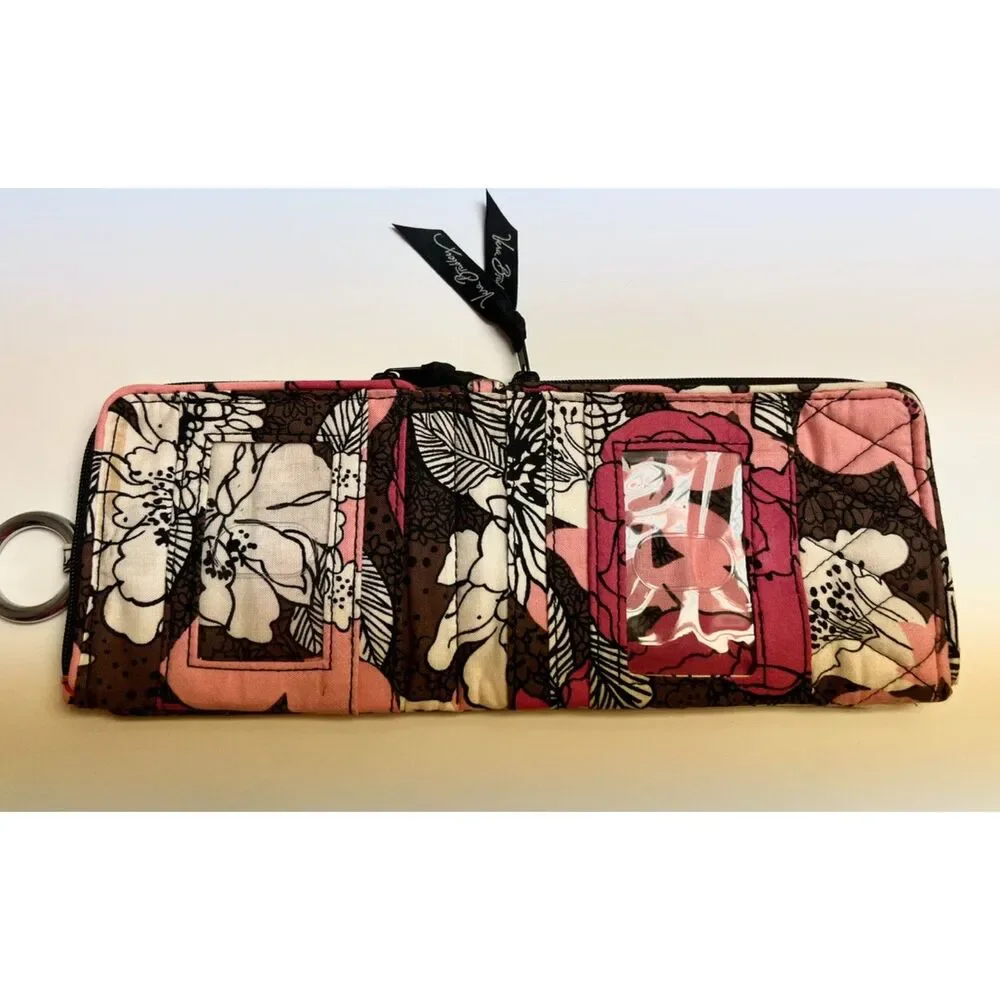 Vera Bradley Mocha Rouge Double ID Wristlet/Wallet